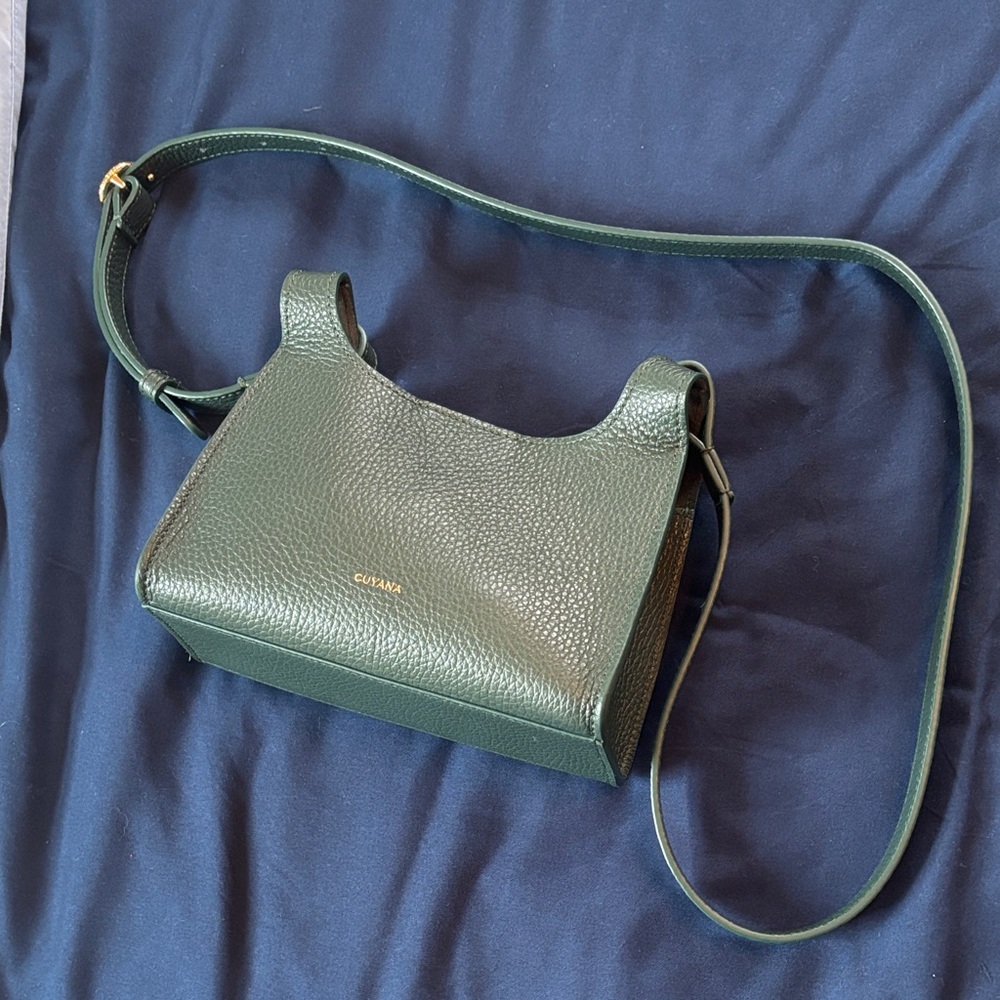 Cuyana Mini Double Loop Bag in Bottle Green Like New